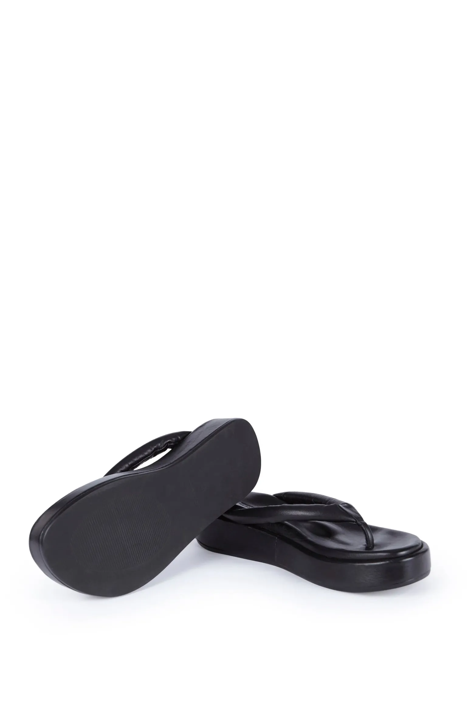 Geisha, black platform flip flops