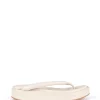 Geisha, ecru platform flip flops