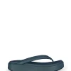 Geisha, ocean green platform flip flops