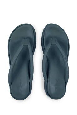 Geisha, ocean green platform flip flops