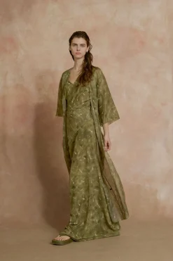 Geisha, pistachio flat sandal