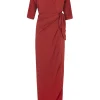 Genara, carmine red silk dress