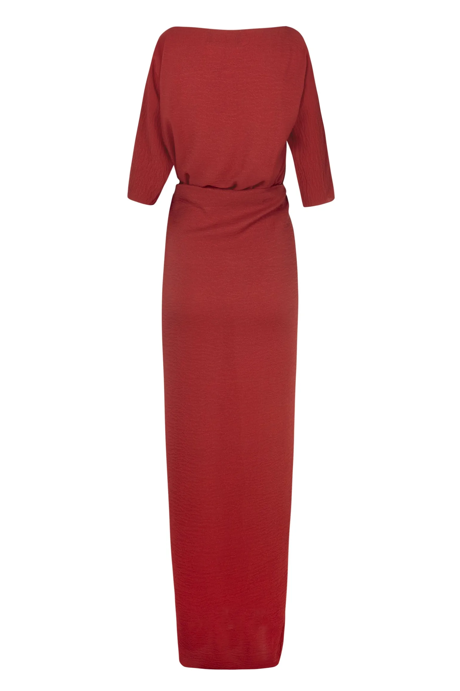Genara, carmine red silk dress