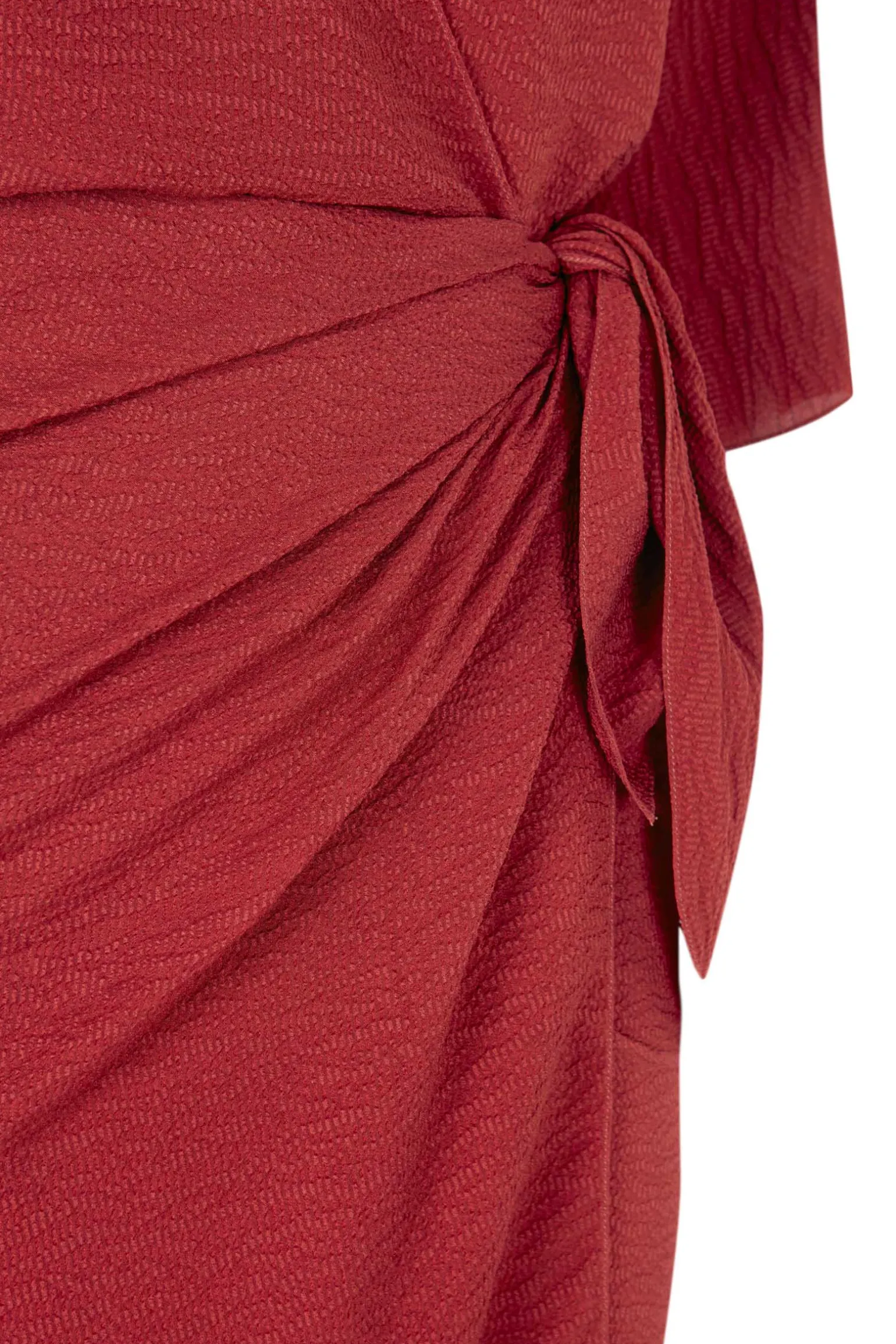 Genara, carmine red silk dress