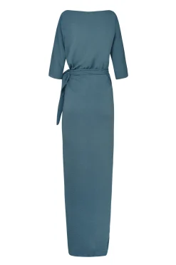 Genara, turquoise silk dress
