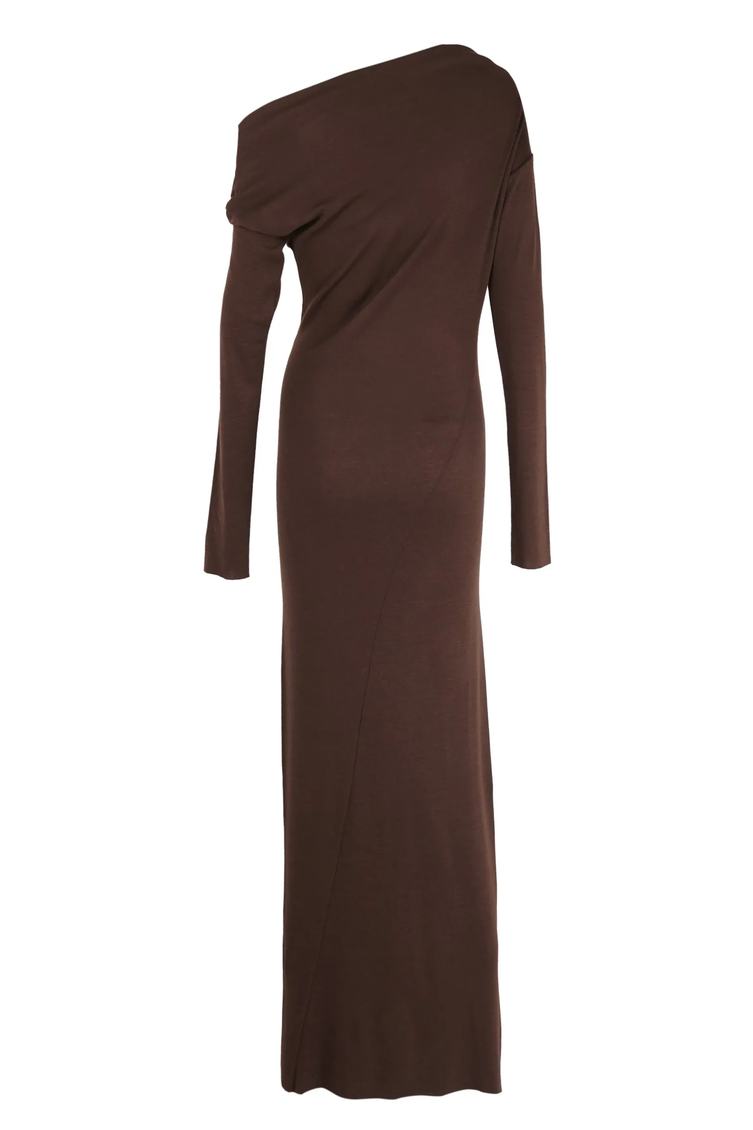 Genie, mahogany virgin wool dress