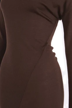 Genie, mahogany virgin wool dress
