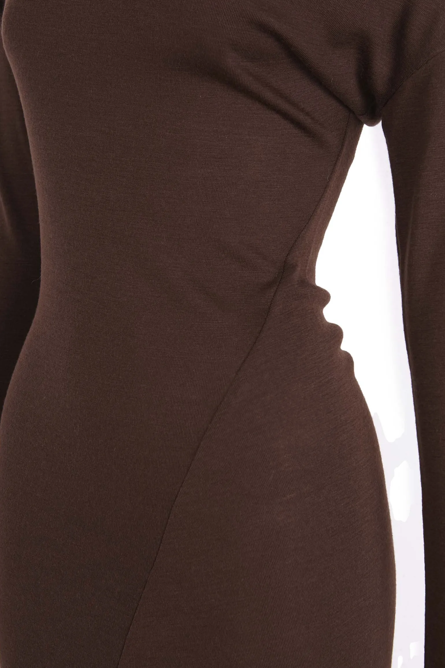 Genie, mahogany virgin wool dress