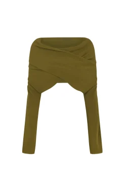Georgia, moss green silk jacket