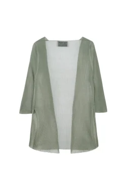 Giulia, aqua silk knit jacket