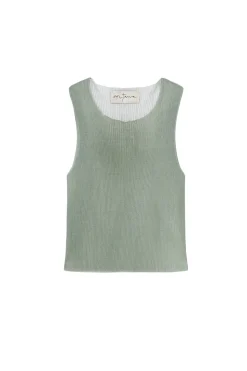 Giulia, aqua silk knit top