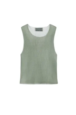 Giulia, aqua silk knit top