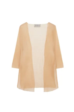 Giulia, peach silk knit jacket
