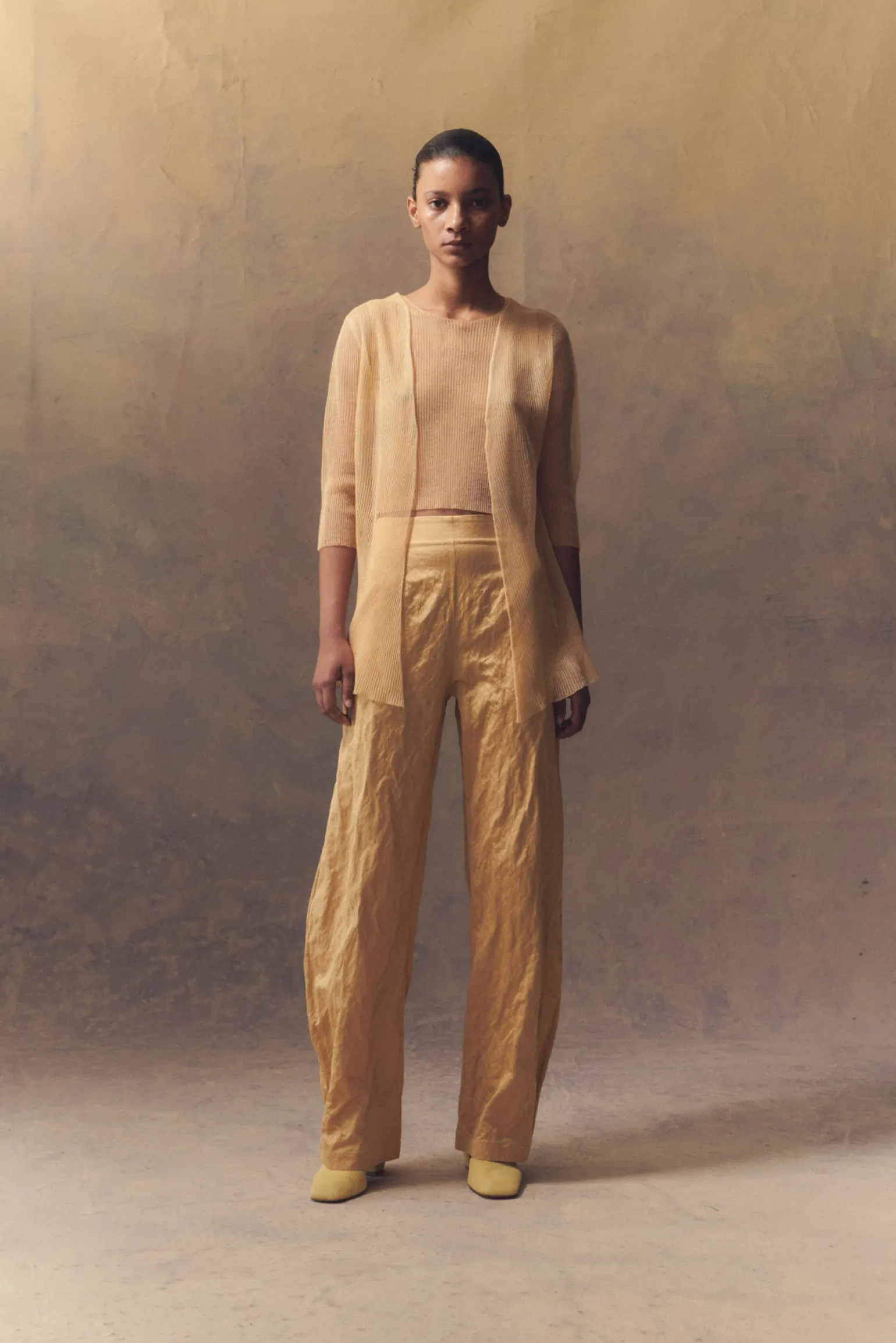 Giulia, peach silk knit jacket