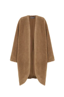 Hair, brown wool and silk coat