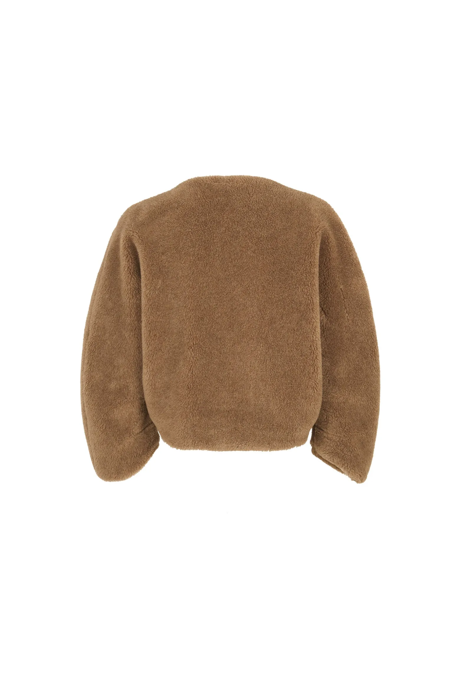Hair, short jacket in brown wool and silk