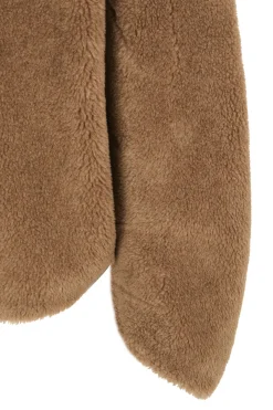 Hair, short jacket in brown wool and silk