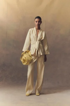 Ida, striped jacket in linen and silk
