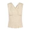 Ida, striped top in linen and silk