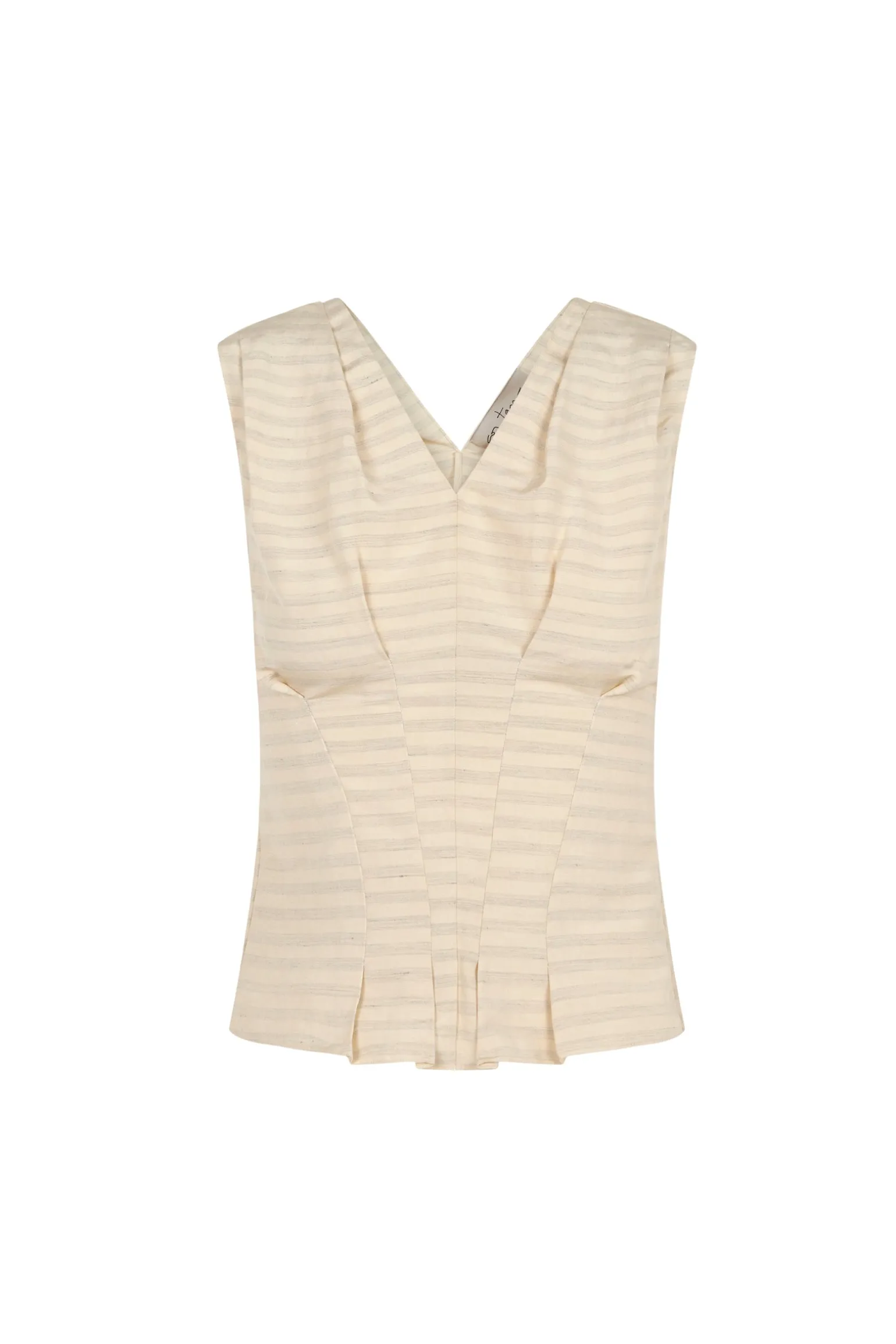 Ida, striped top in linen and silk