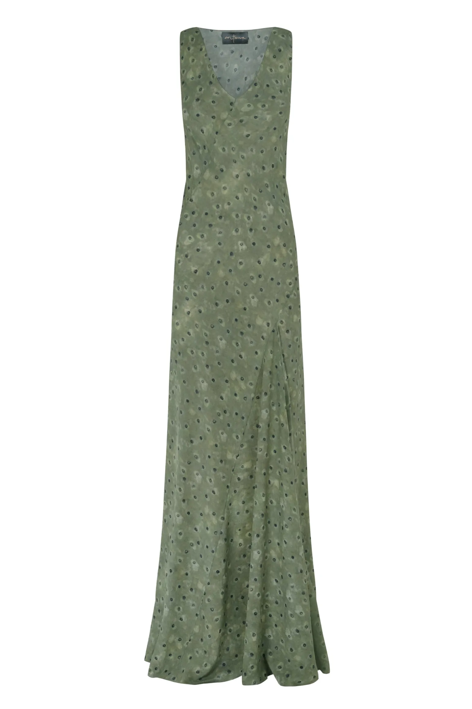 Irina, long printed silk dress