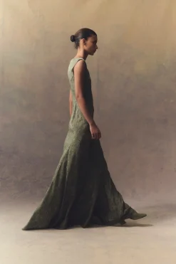 Irina, long printed silk dress
