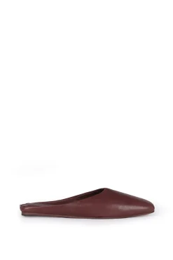 Jackie, burgundy leather mule