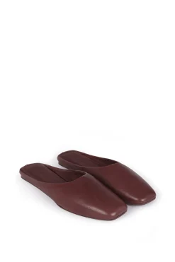 Jackie, burgundy leather mule