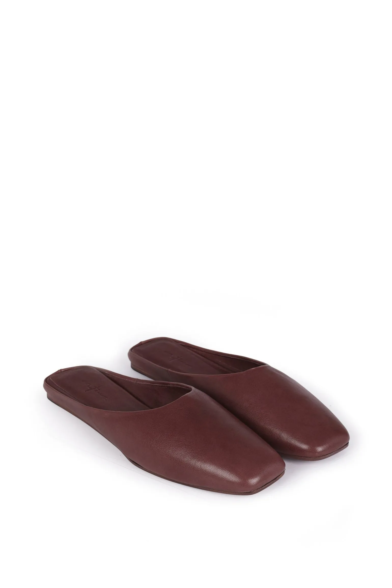 Jackie, burgundy leather mule