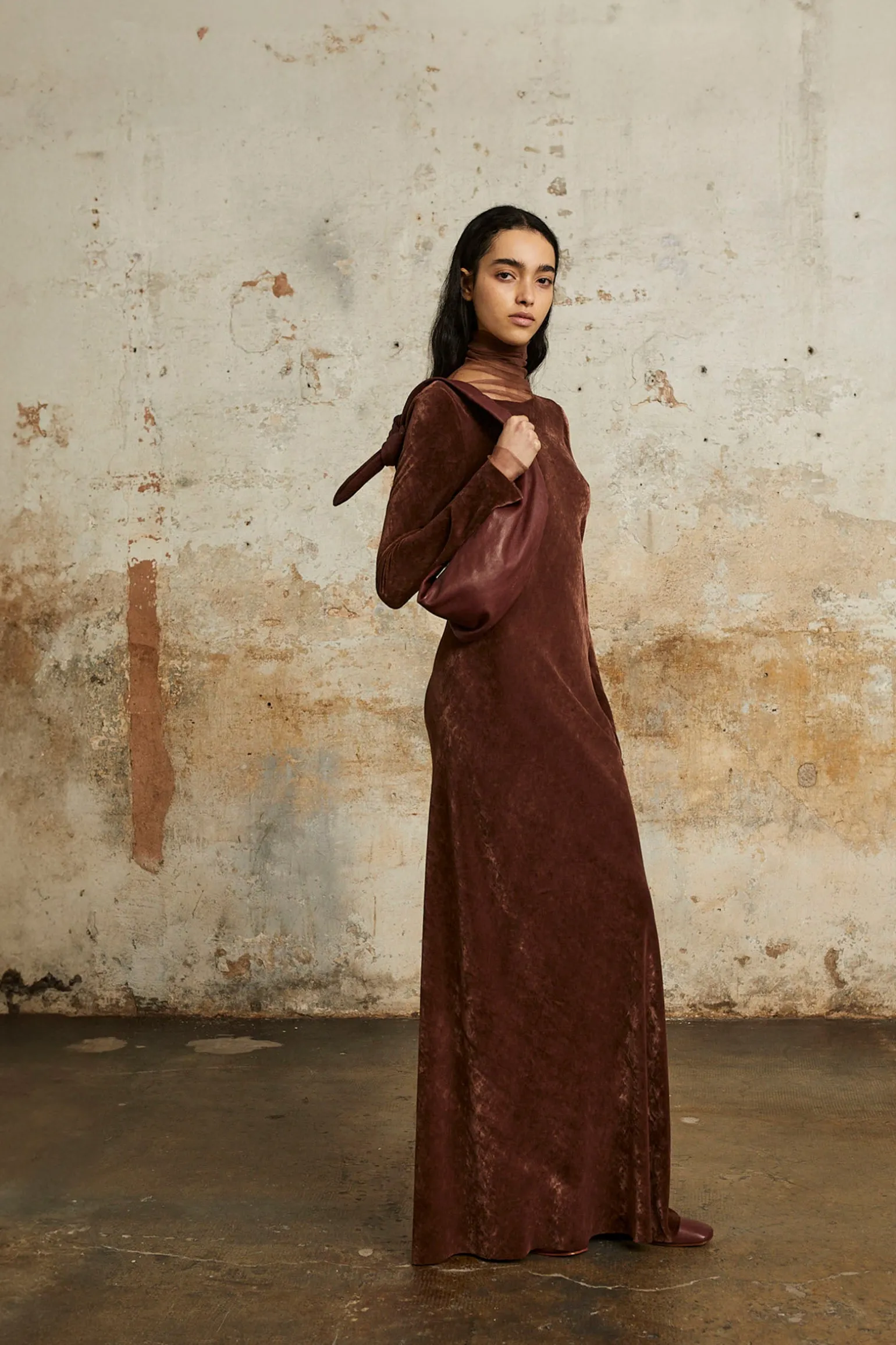 Jackie, burgundy leather mule