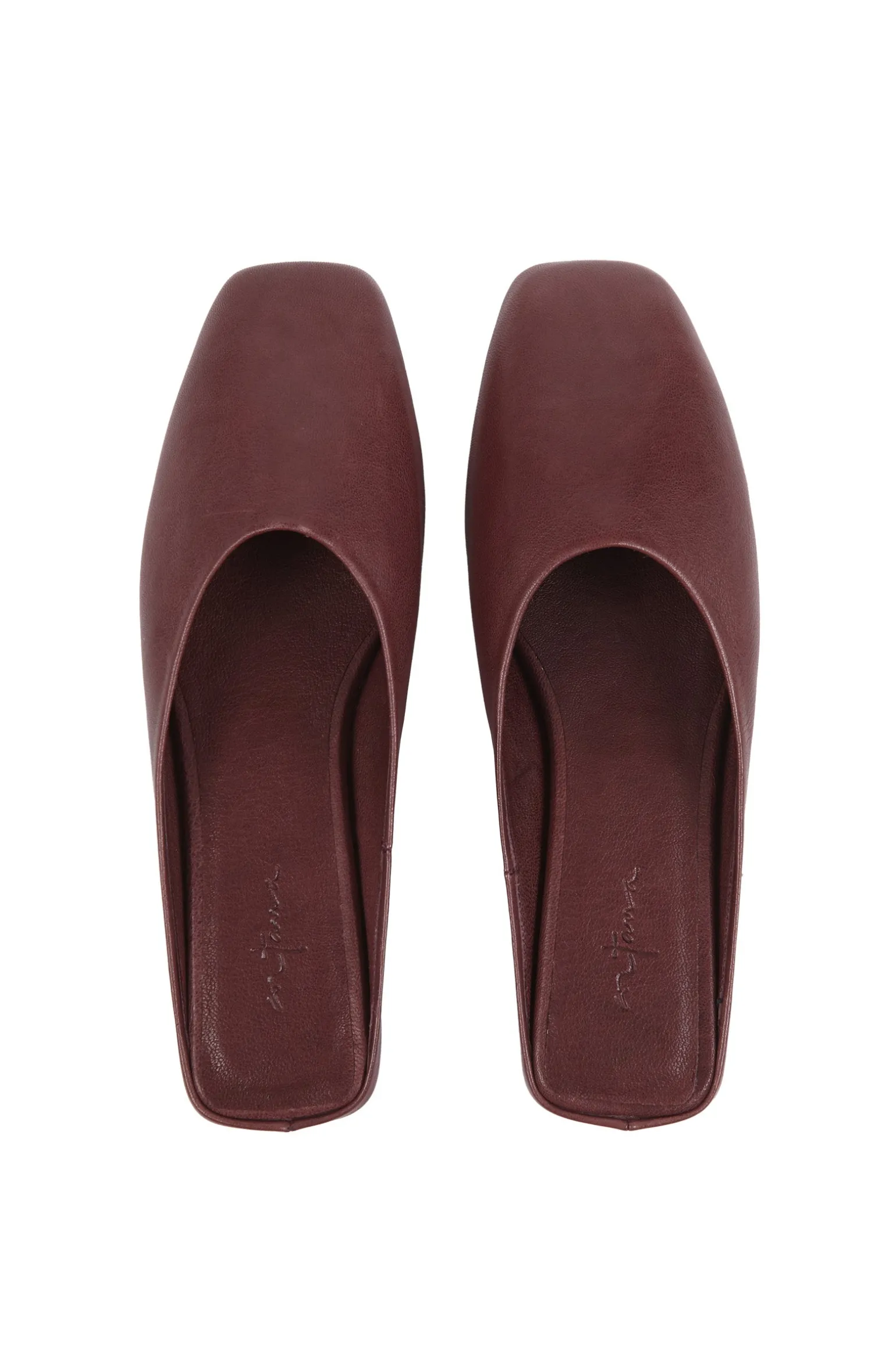 Jackie, burgundy leather mule