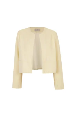 Jackie, ivory yak wool short jacket