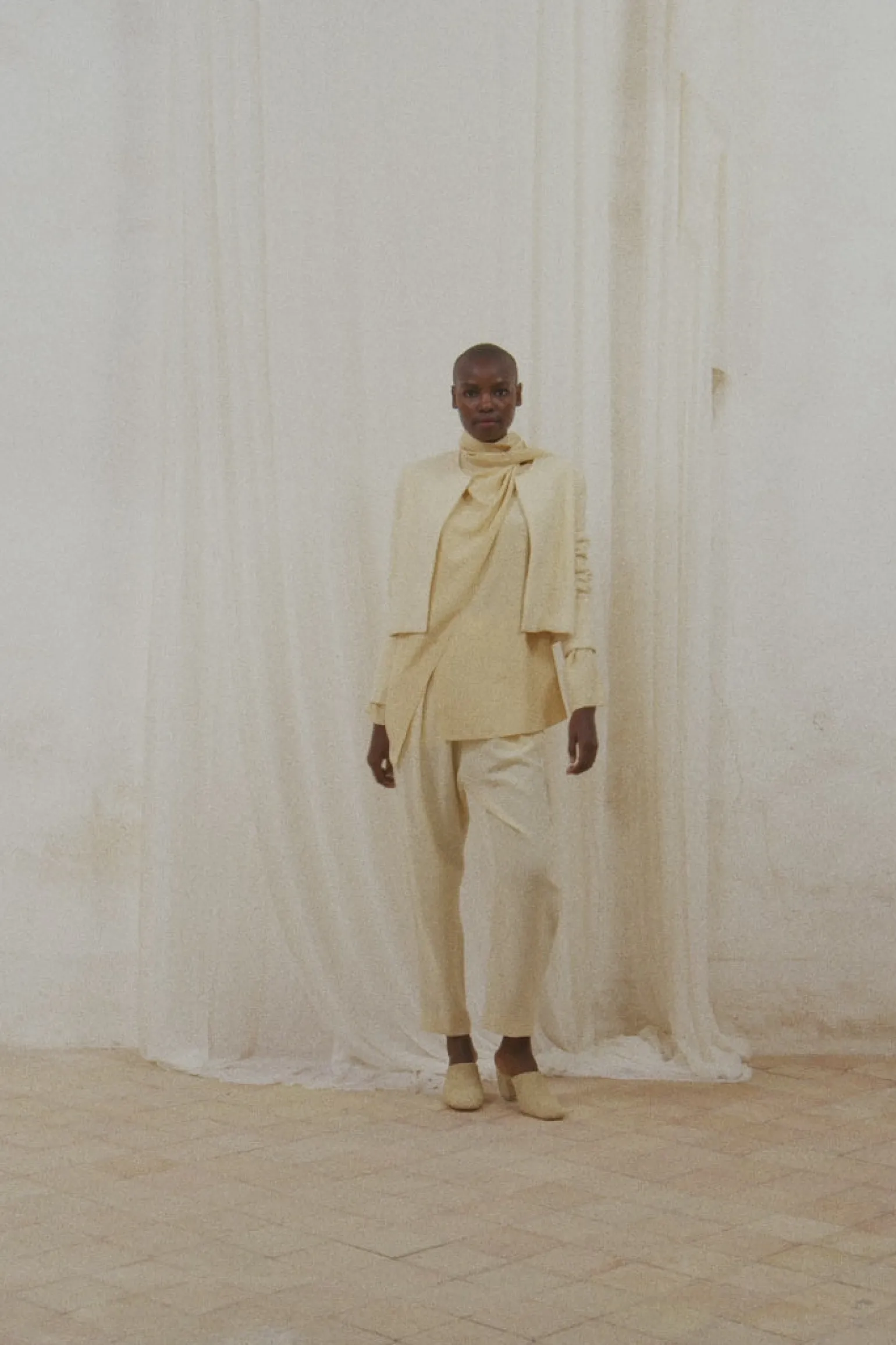 Jackie, ivory yak wool short jacket