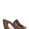Janis, dark bronze leather mules