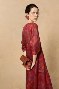 Janis, indira print dress in ramie