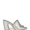 Janis, mules in silver white