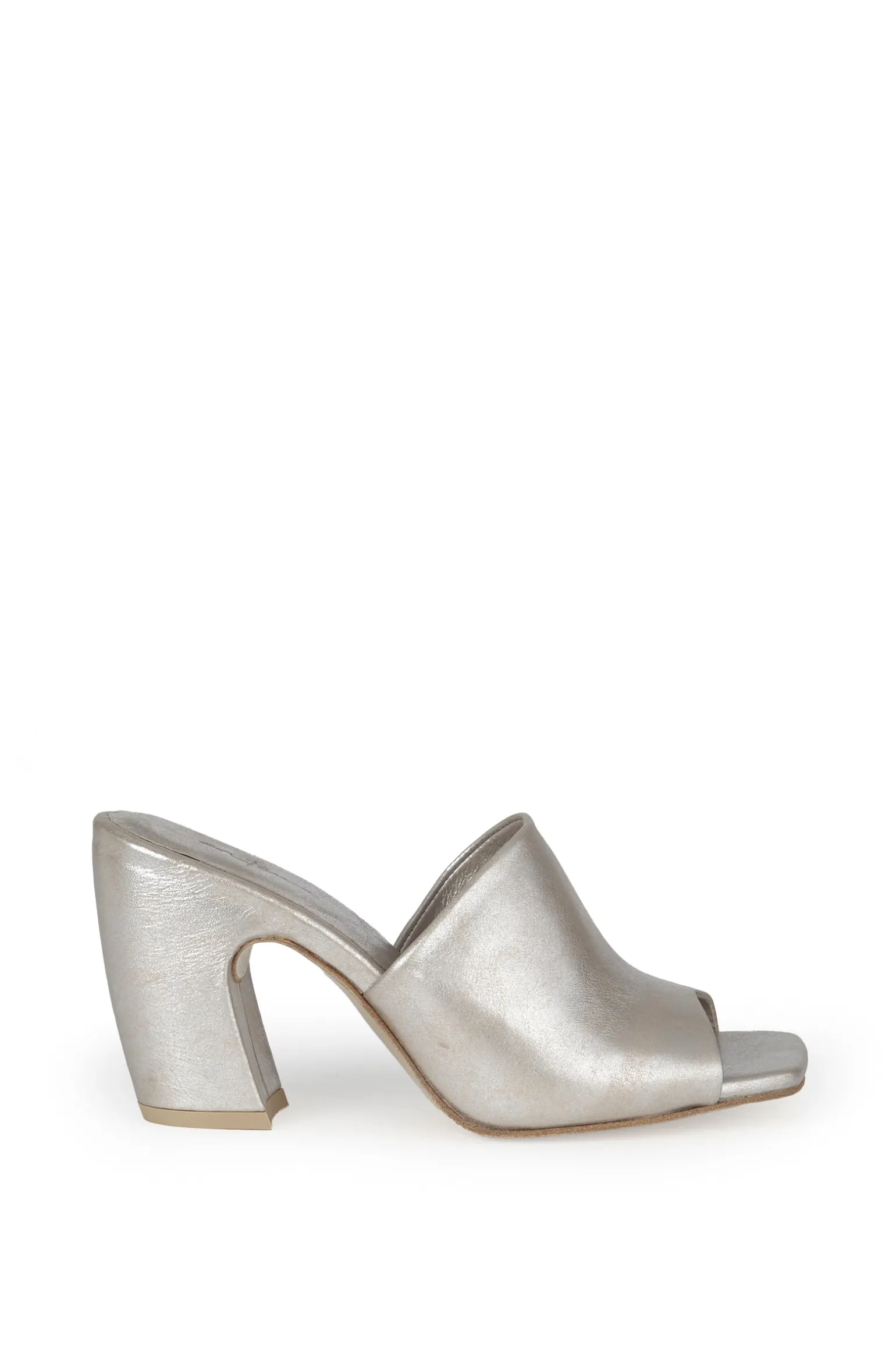 Janis, mules in silver white