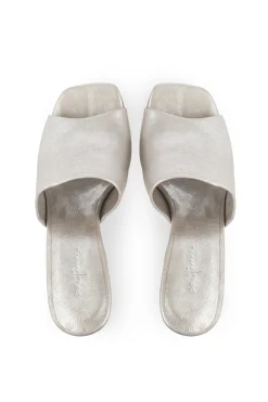 Janis, mules in silver white
