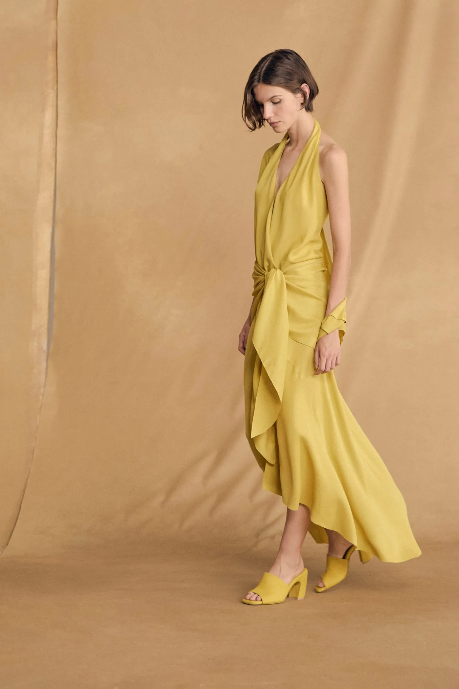 Janis, yellow suede mules