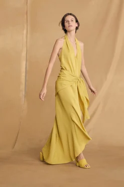 Janis, yellow suede mules