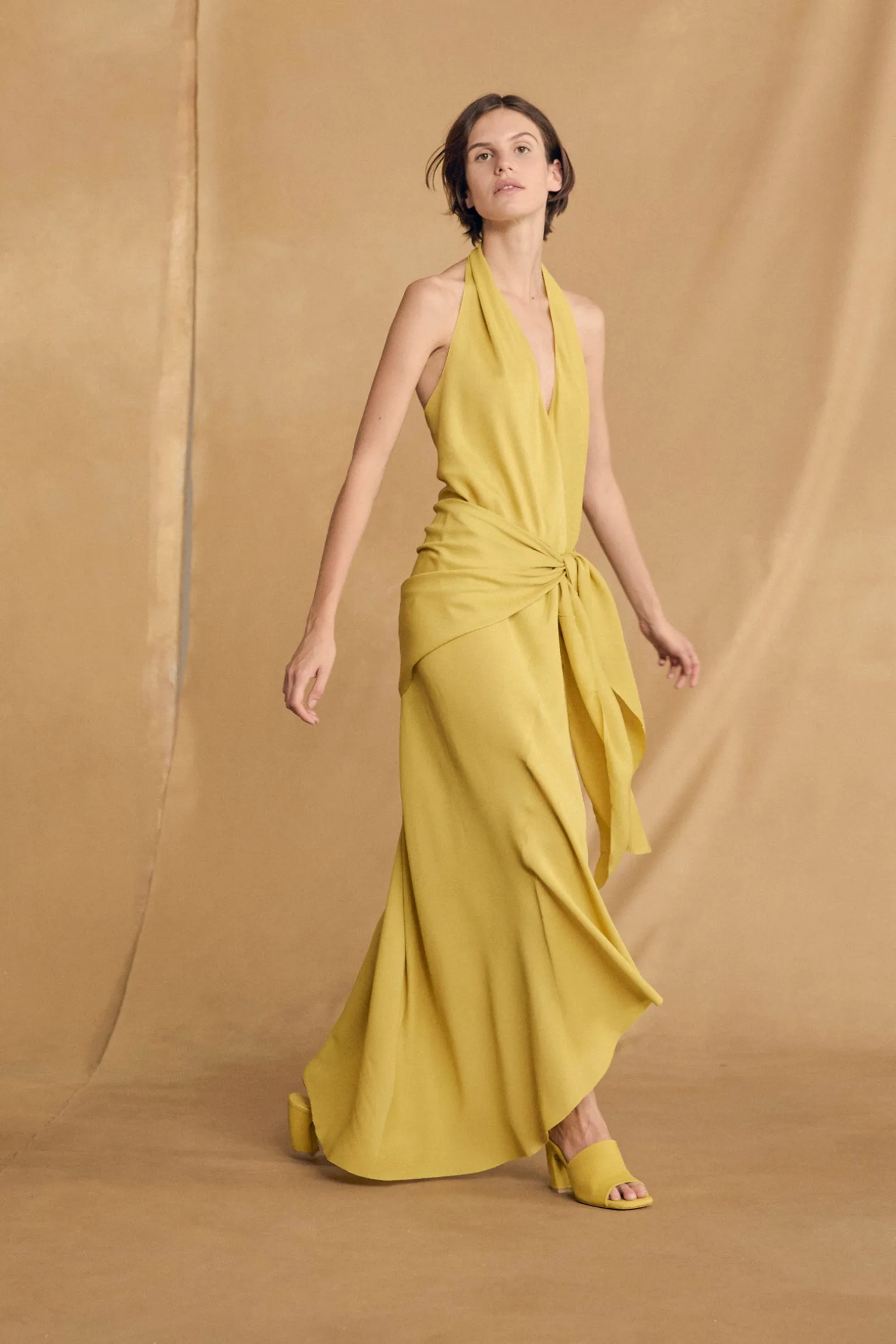 Janis, yellow suede mules