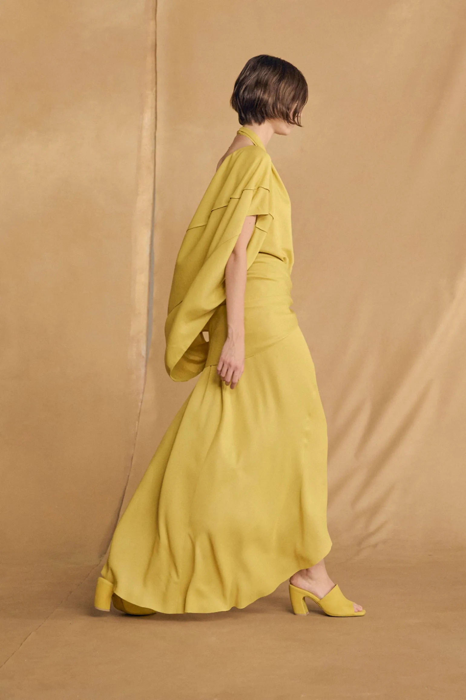 Janis, yellow suede mules