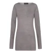 Jen, top in gray virgin wool