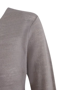 Jen, top in gray virgin wool