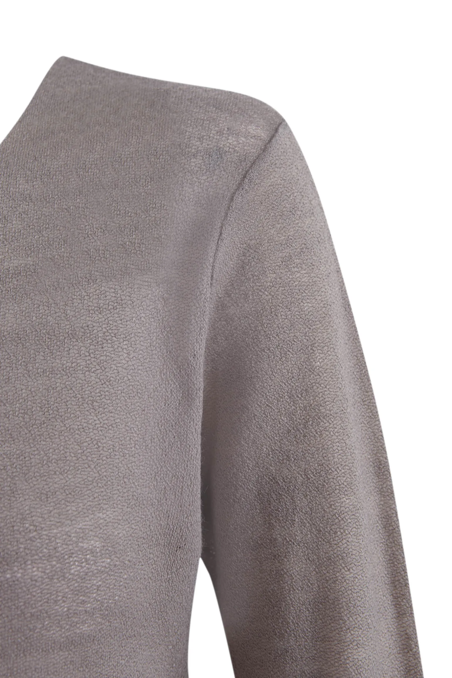 Jen, top in gray virgin wool