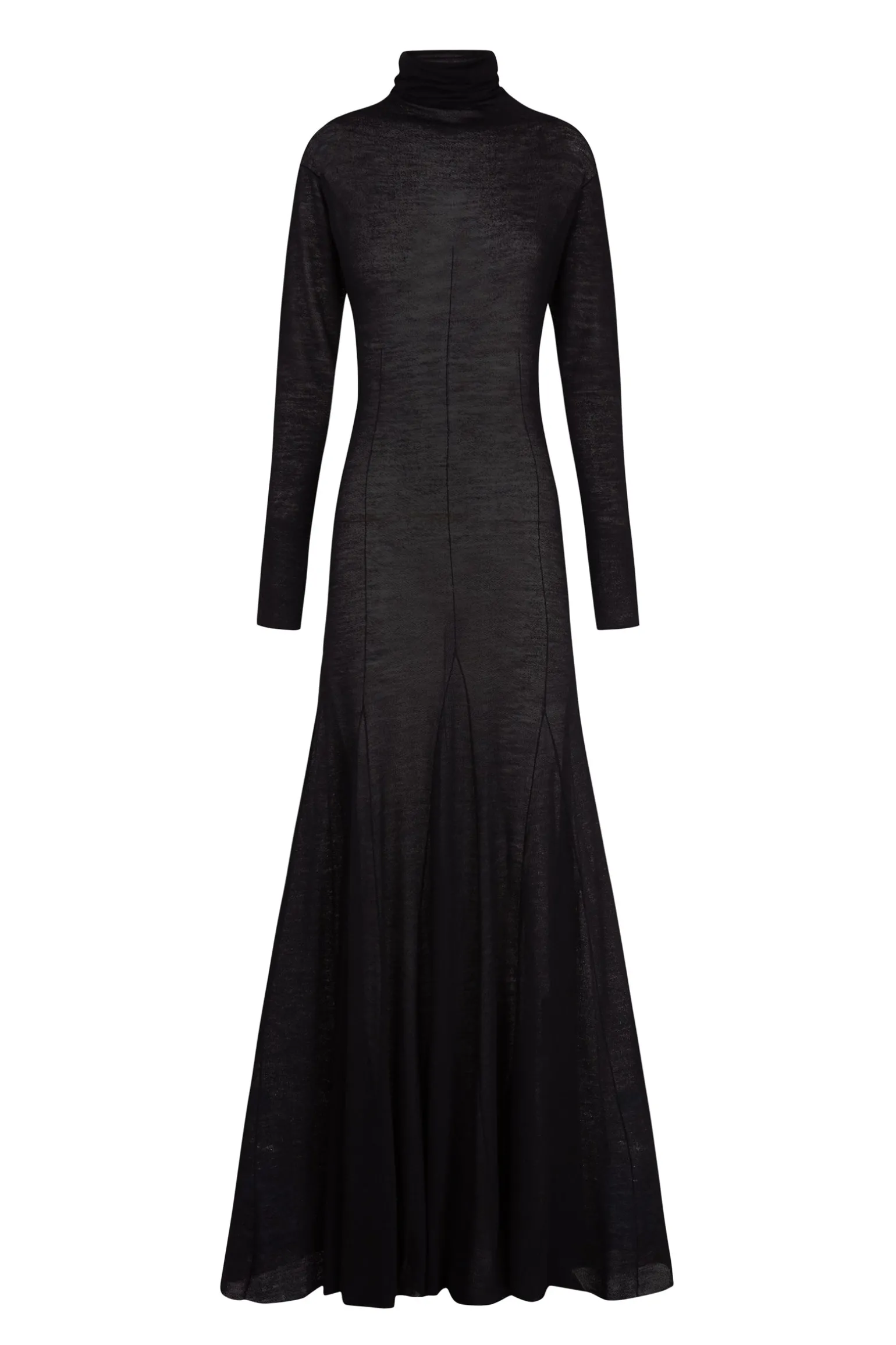 Jenna, black virgin wool dress