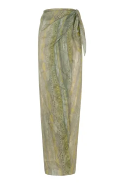 Jill, printed ramie sarong skirt