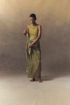 Jill, printed ramie sarong skirt
