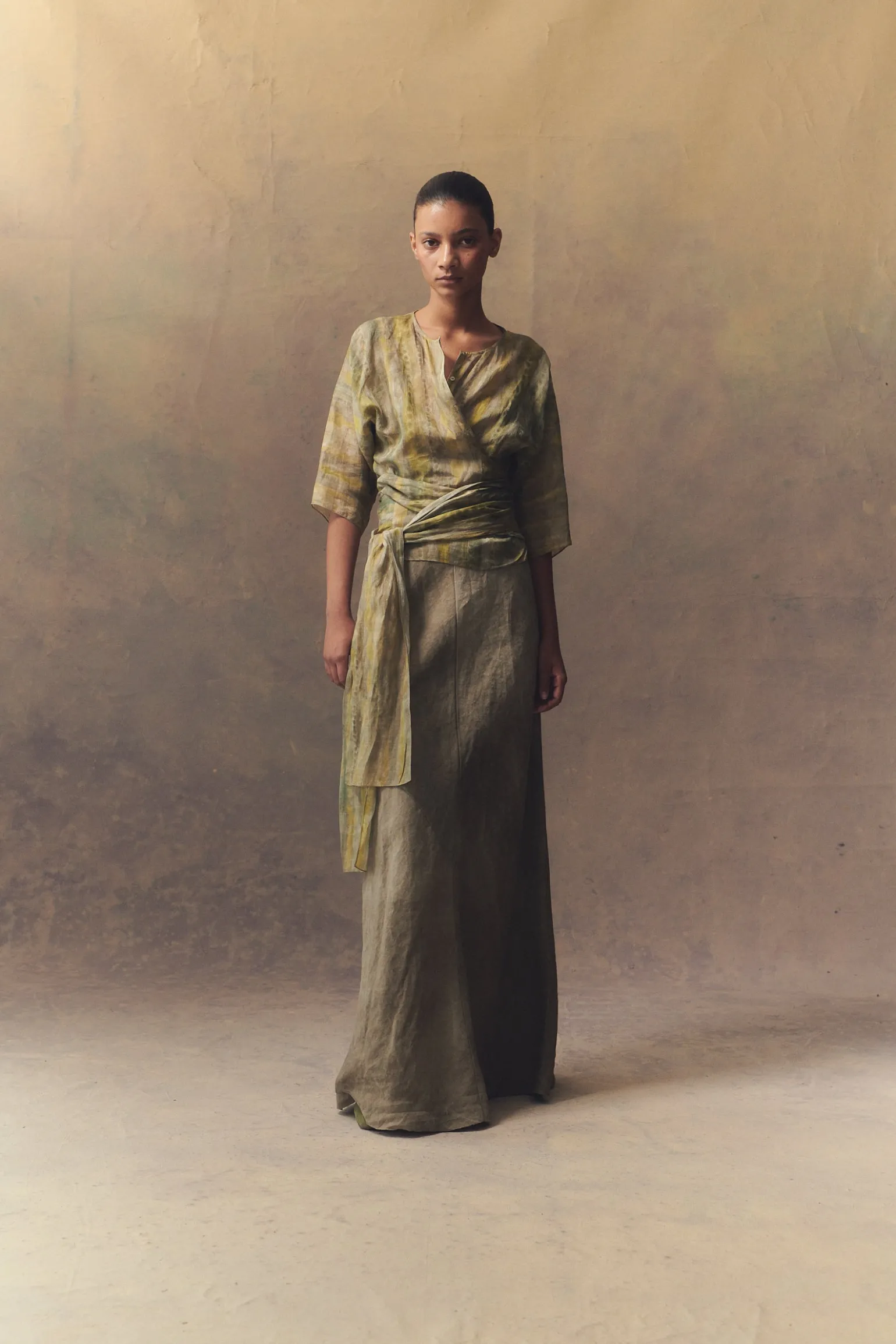 Jill, printed ramie top
