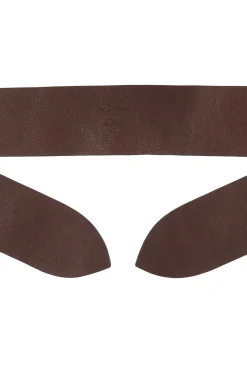 Jin 6, dark maroon leather knotted belt